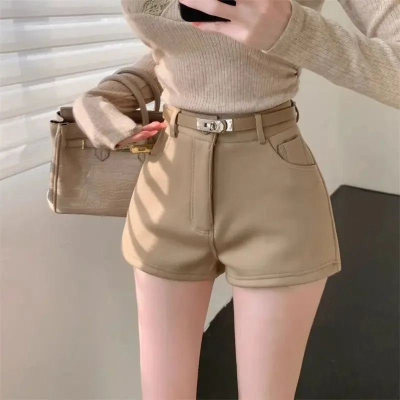 High Waist Pure Color Summer orts Leg Slimming Casual Wear Outdoor Hot Pants Trendy Faionable Wide Leg Pants for Women