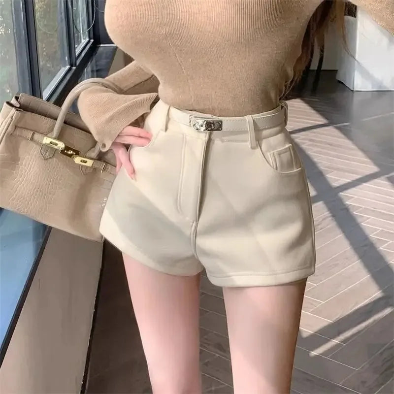 High Waist Pure Color Summer orts Leg Slimming Casual Wear Outdoor Hot Pants Trendy Faionable Wide Leg Pants for Women